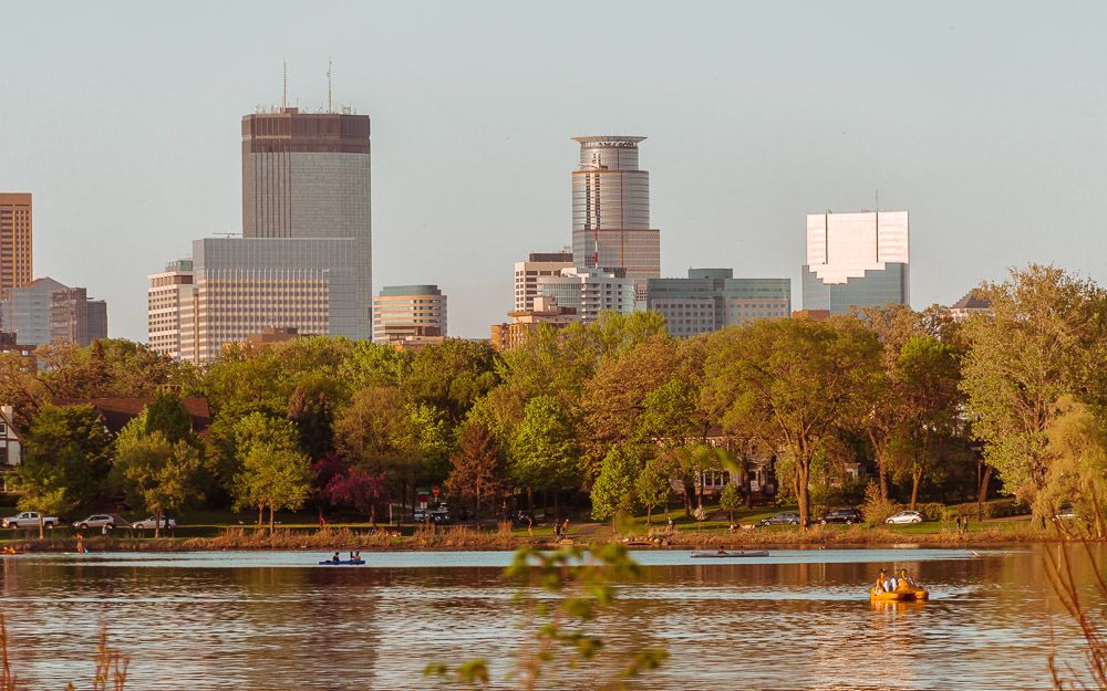 Bde Maka Ska lake and skyline